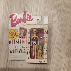 Barbie Keychain with Black and White Swimsuit, NIB, Vintage